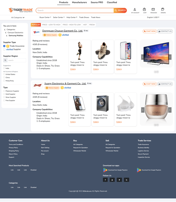store page alibaba clone